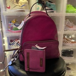 Fossil Backpack Purse with matching wallet
